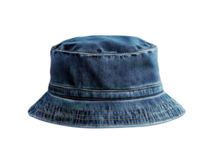 Denim bucket hat in casual street style, perfect for vintage fashion lovers. This versatile accessory adds trendy touch to any outfit
