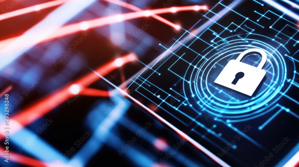 Poster cybersecurity measures strengthening digital protection virtual environment graphic design abstract 