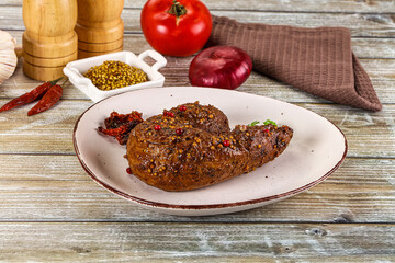 Baked pork tenderloin with mustard