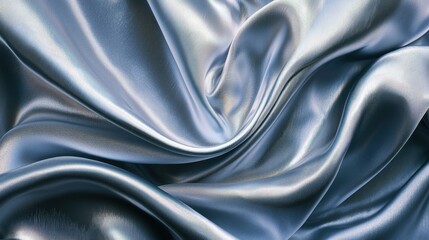 Obraz premium A luxurious silver fabric with soft folds, shimmering under diffused light, creating a smooth texture.