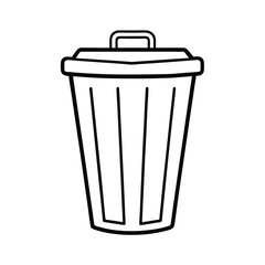 Trash can or trash bin icon in line art style. Trash can line icons. Bin icon set. Garbage tank. vector illustration