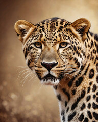 Fototapeta premium Leopard on watercolor background 