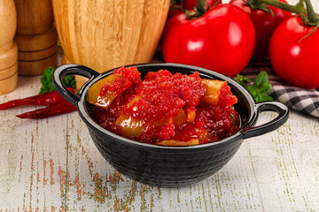 Hungarian Lecho with bell pepper and tomato