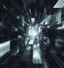 Obraz premium Dark Business Abstract Digital Background, Generative AI