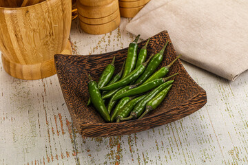 Hot spicy green chili pepper