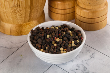 Pepper corn mix in the bowl