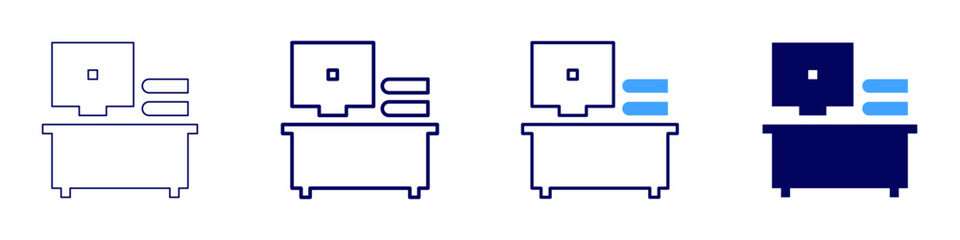 Office desk accessories icon in 4 different styles. Thin Line, Line, Bold Line, Duotone. Duotone style. Editable stroke