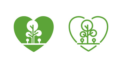 Colorful Heart-Shaped Tree Icon for Eco-Friendly Branding