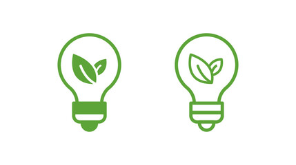 Eco-Friendly Light Bulb Icon for Sustainable Design