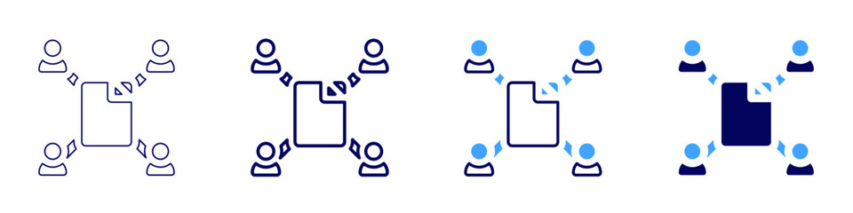 Office meetings icon in 4 different styles. Thin Line, Line, Bold Line, Duotone. Duotone style. Editable stroke