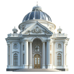 Obraz premium Grand Neoclassical Mansion Architectural Design Dome Columns Entrance