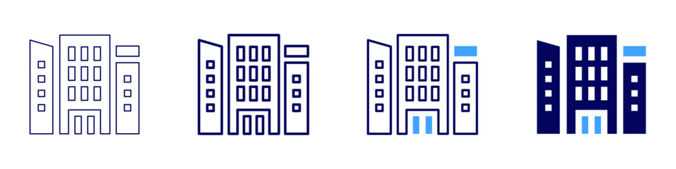 Fototapeta premium Office technology upgrades icon in 4 different styles. Thin Line, Line, Bold Line, Duotone. Duotone style. Editable stroke