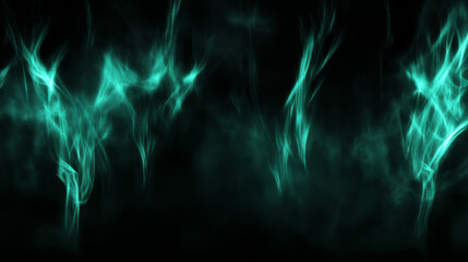 Ethereal green smoke swirling against dark background