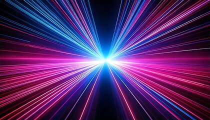 Obraz premium 光 輝き 集中線 速度 躍動感 未来 宇宙 空間 異次元 幻想 夢想 創造 探求 希望 挑戦 冒険 興奮 熱狂 刺激 変化