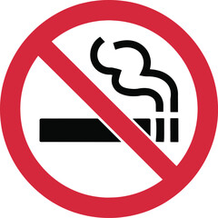 No Smoking Sign Vector Silhouette Simple Design for Health Awareness