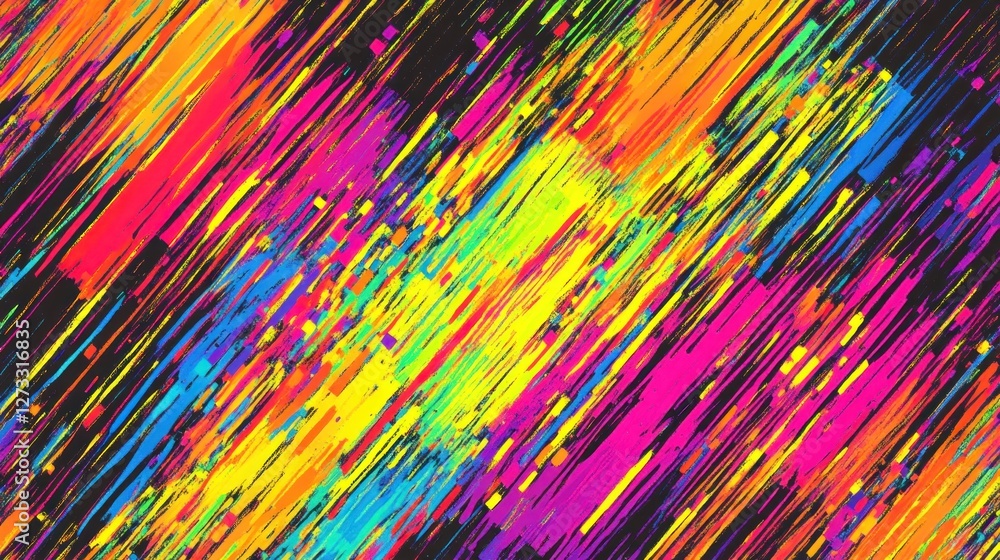 Poster abstract vibrant diagonal lines colorful strokes art