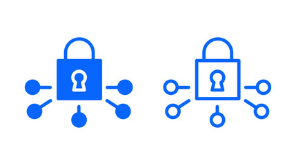 Stylish Digital Lock Icons with Network Design