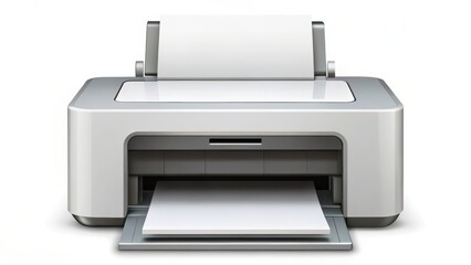 Compact Printer on White Background