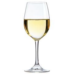 Elegant Glass of White Wine with Crystal Clarity on a Clean Background
