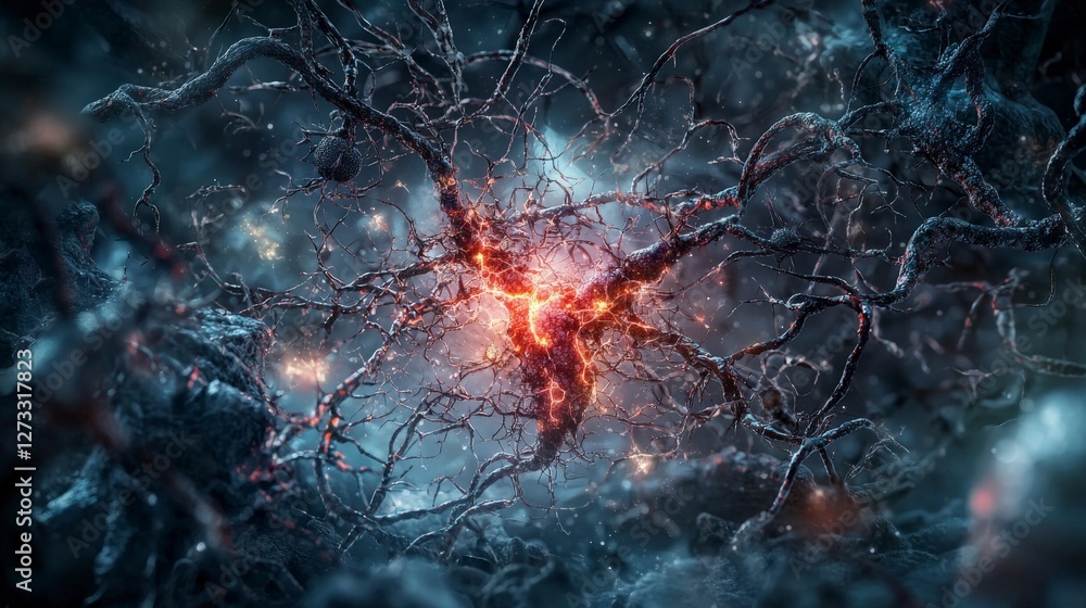 Aufkleber close-up perspective on regenerative medicine innovations in neural networks and visualization