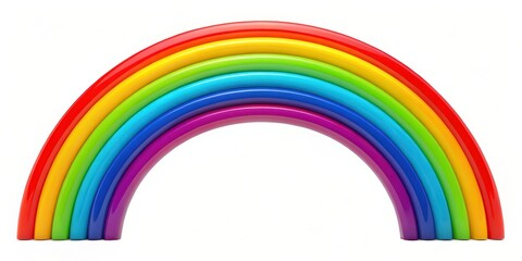 Rainbow Arch, Colorful Stripes, Isolated on White