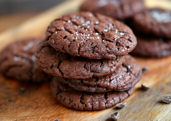 food photography French sweet cocoa cookies, color 2025