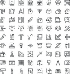 Graphic Design Icons Set Creative and Digital Art Elements