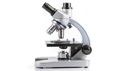 Compound Microscope on White Background