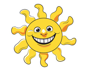 Smiling Sun Cartoon Mascot Character