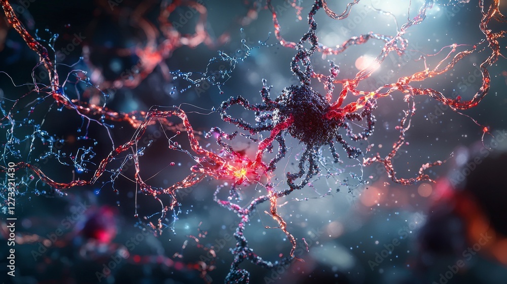 Poster Understanding neural networks emotional intelligence illustrated in a close-up abstract digital lab scene
