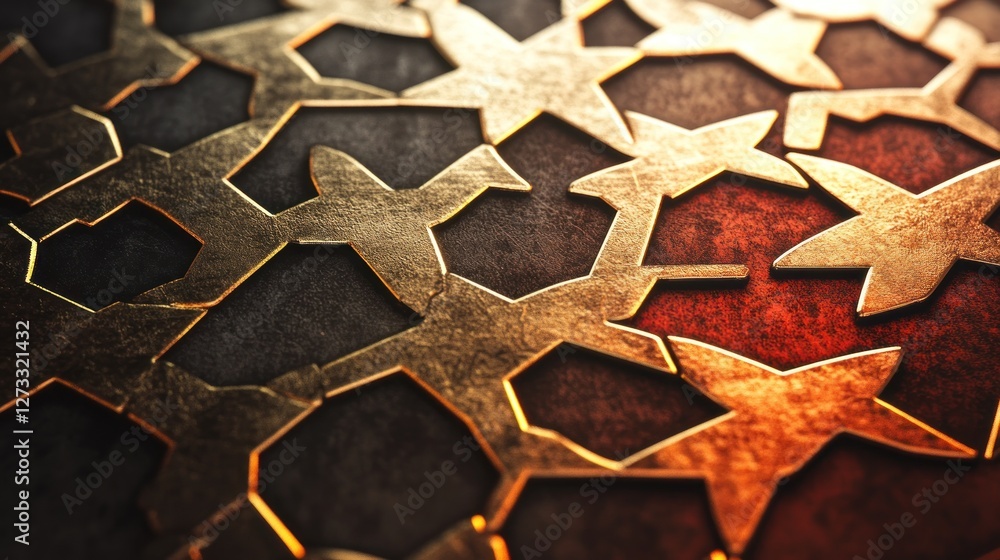 Poster golden star pattern abstract design background