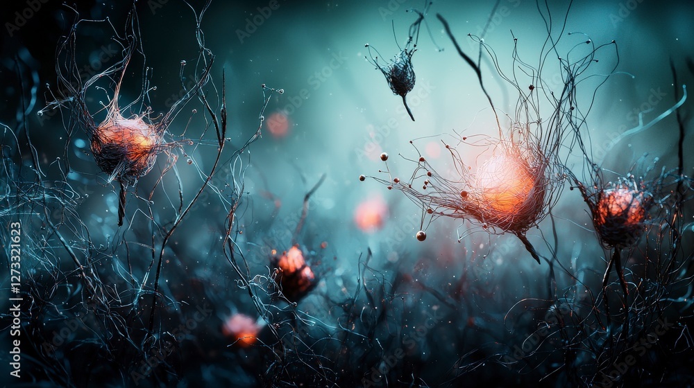 Canvas Prints dreamlike mindscape with translucent wires surreal environment abstract art ethereal atmosphere