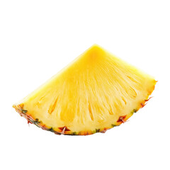 Fresh Pineapple Slice Isolated on White Background for Culinary Use