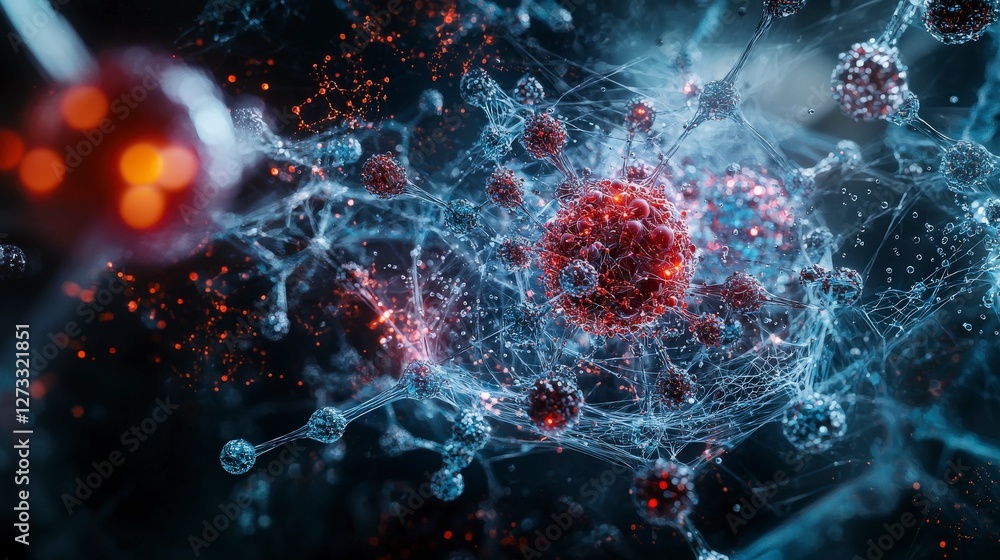 Poster Molecular structure visualization science lab digital art closeup environment abstract conceptual view