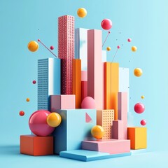Fototapeta premium 3D Business Concept Design with Abstract Colors, Generative AI