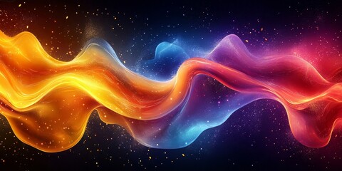 Abstract Liquid Energy Flow Design with Neon Lights, Generative AI