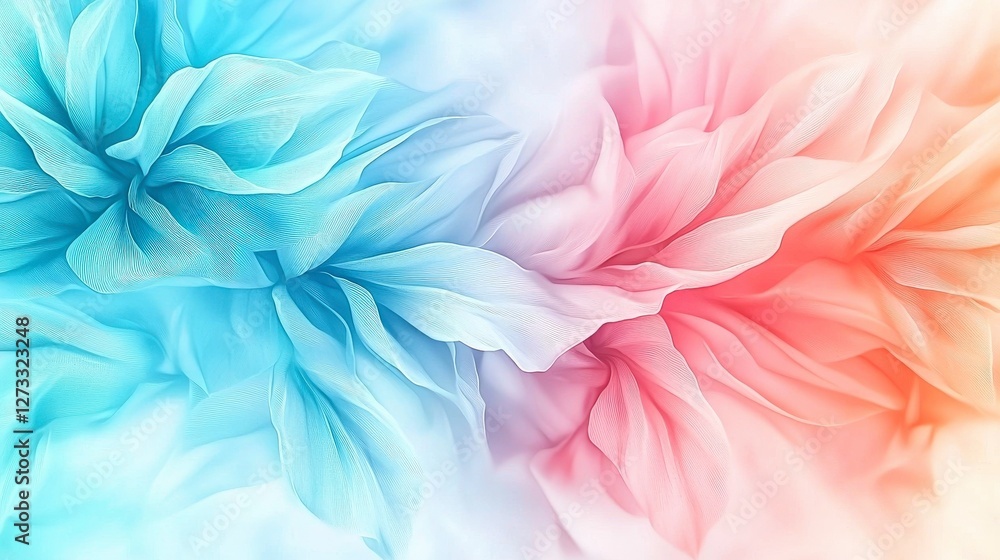 Poster soft color gradient from blue to pink abstract art digital artwork modern design artistic style