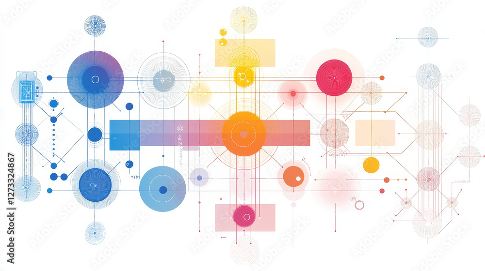 Poster diagram chart graph elements vector business infographic flow sheet data template arrows and circle 
