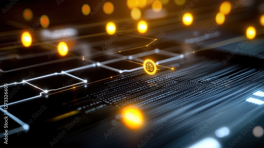Poster digital transformation innovations global tech industry visual data representation virtual environme