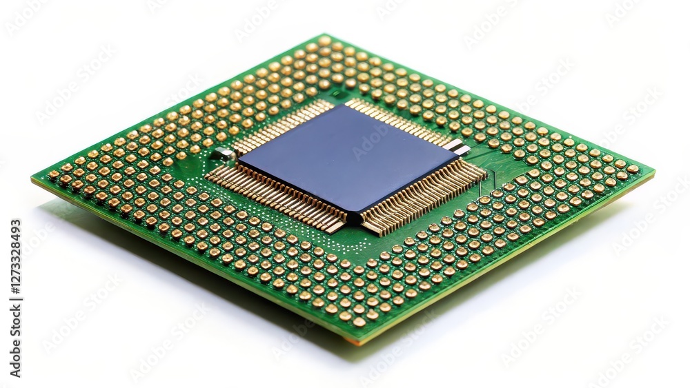 Poster microprocessor on white background