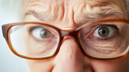 Retirement worry. A senior person examining their pension plan with visible stress