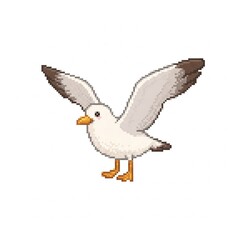 Fototapeta premium Pixel art minimalist seagull