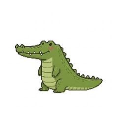 Obraz premium Pixel art minimalist crocodile