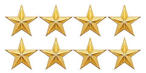 Obraz premium set of 12 golden stars on a white background.png