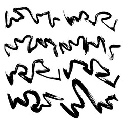 Dry Brush Grunge Wave Stroke Set Texture