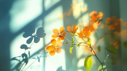 Obraz premium Enchanting Close-Up of Flowers bathed in Dramatic Light and Shadow, Highlighting the Three-Dimensional Layers, Sunlight Filtering through Petals, Perfect for Artistic and Nature Photography Themes