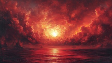 Fototapeta premium Epic River Uprising Landscape 