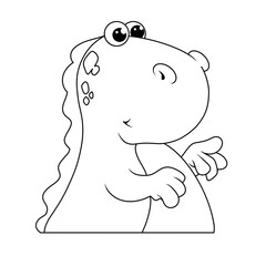 coloring pictures collection of dino cute animals. coloring pages for children that you can print on standard paper	
