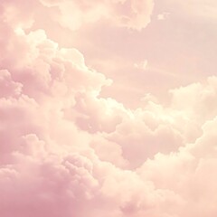 Fototapeta premium A stunning view of gentle pink clouds illuminated by the morning sun, creating a peaceful and warm ambiance.