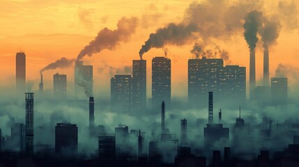 Urban Haze: Cityscape Pollution
